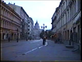 archival footage of moscow in 1994 and the studio of the radio station ekho moskvy