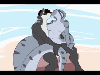 yiff furry porn sex e621 fye straight scalie snake knotted by a wolf vaginal