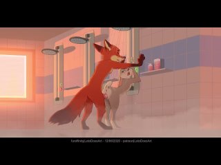 2d yiff by letodoesart furry porn sex e621 straight nick judy fox rabbit zootpia porn r34 rule34 in the shower fye